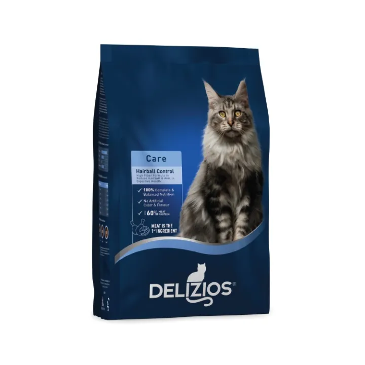 Delizios Premium Dry Cat Food Hairball Control – 1KG