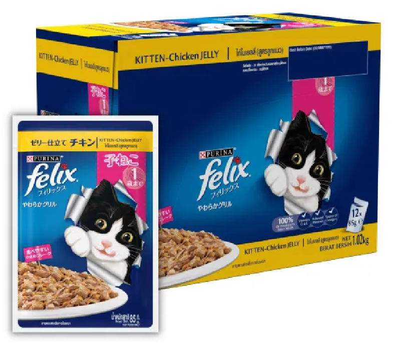 FELIX As Good As It Looks Kitten Chicken in Jelly Wet Cat Food - 12 x 85g
