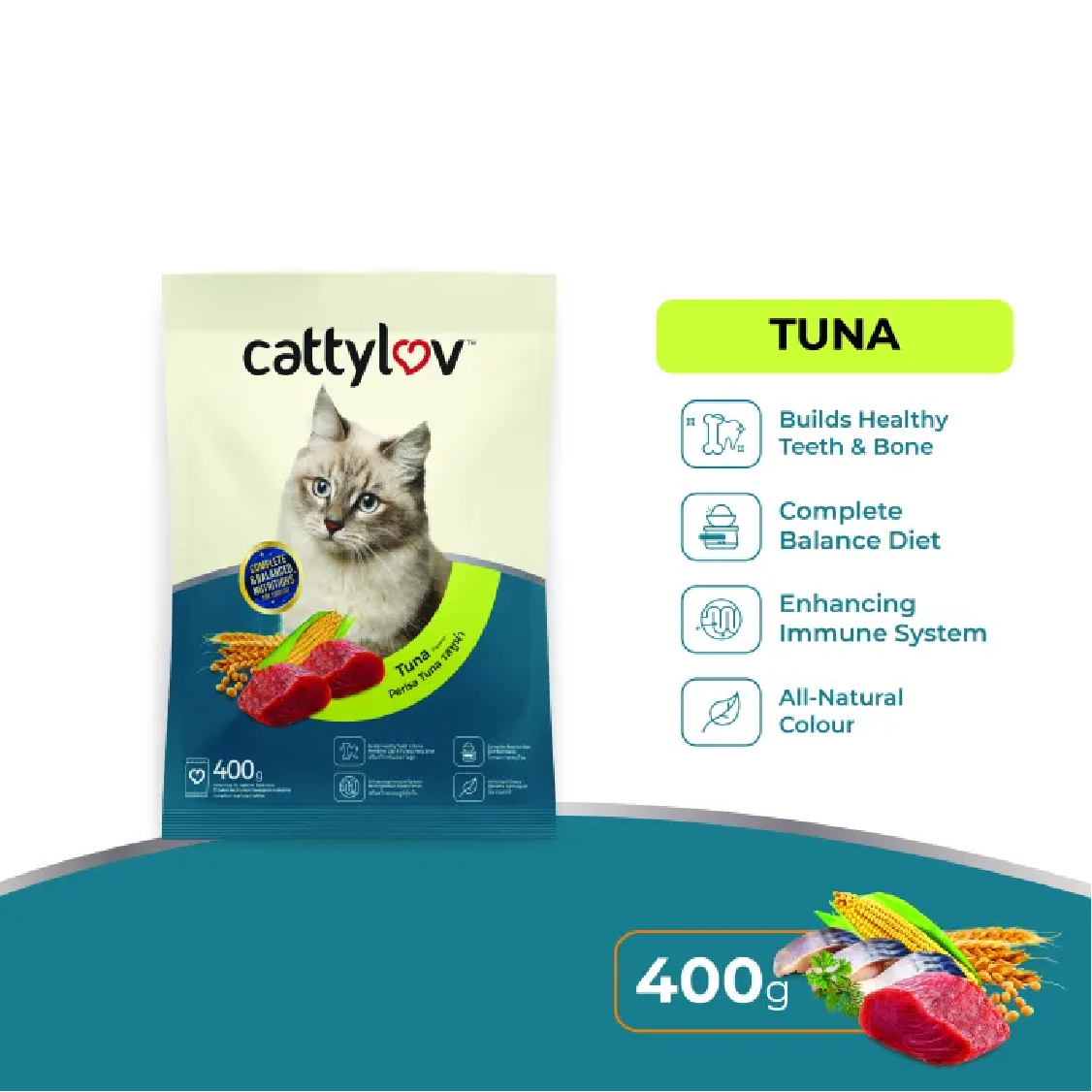 Cattyluv Dry Cat Food (Tuna / Seafood) - 400G