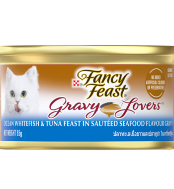 FANCY FEAST® Gravy Lovers Ocean Whitefish & Tuna Feast in Sautéed Seafood Flavour Gravy - 85G